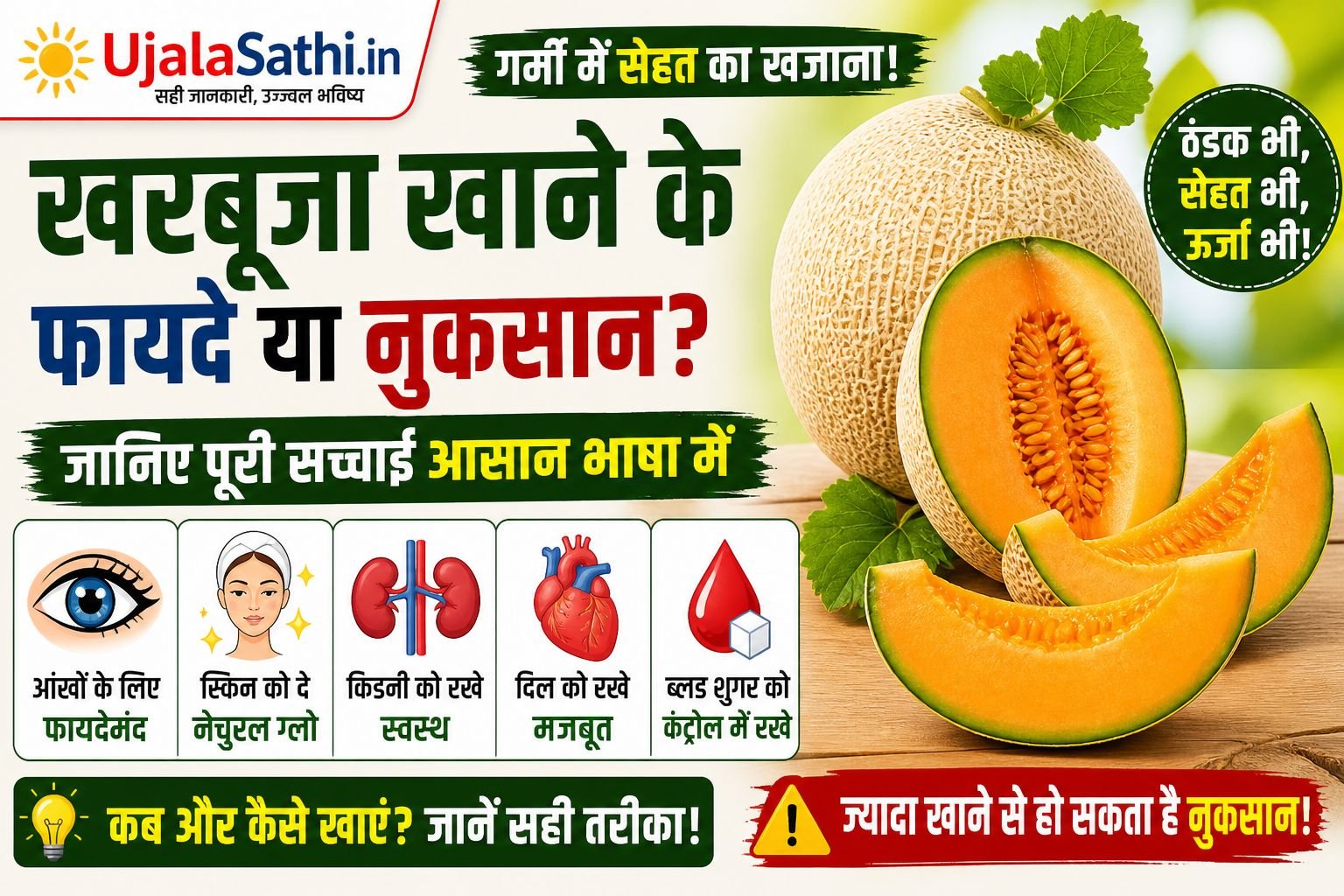 Muskmelon Benefits खरबूजा खाने के फायदे