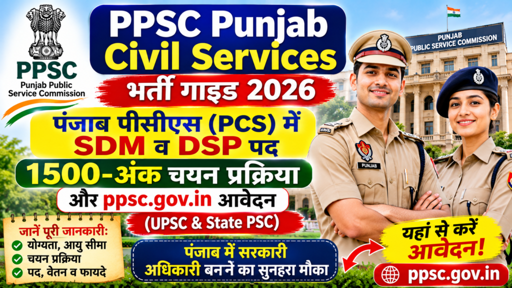 PPSC Punjab PCS 2026 भर्ती गाइड SDM और DSP पदों की जानकारी