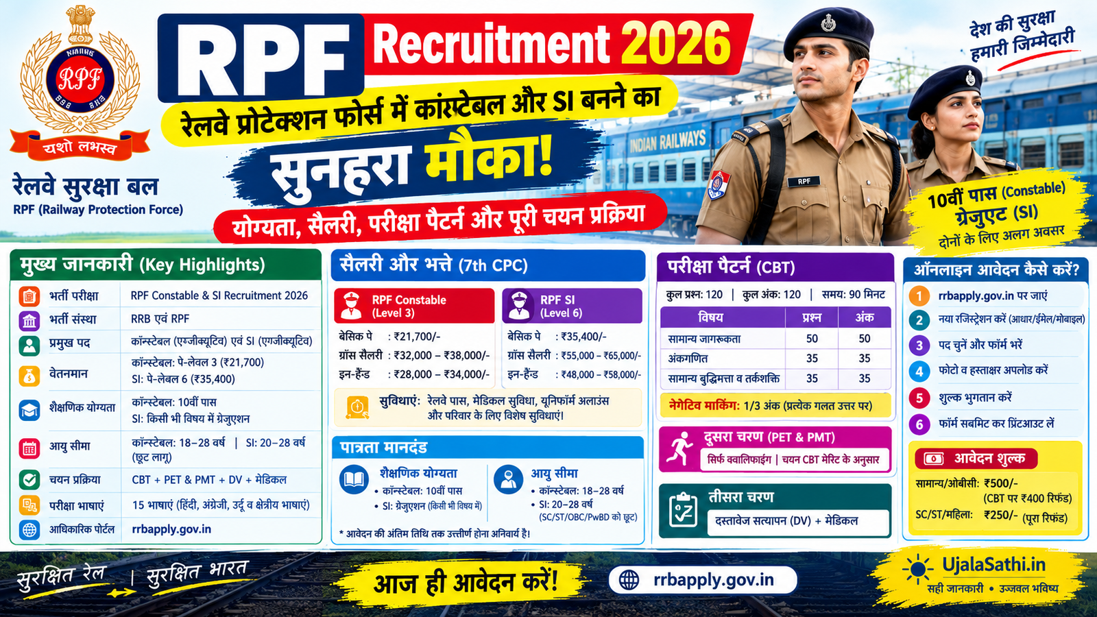 RPF Recruitment 2026 Constable और SI भर्ती, योग्यता, सैलरी और परीक्षा पैटर्न