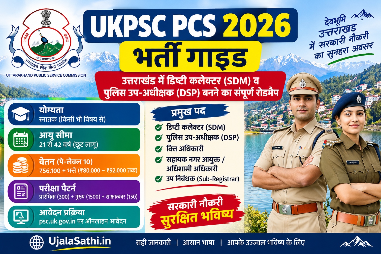 UKPSC PCS 2026 भर्ती, योग्यता, सैलरी और परीक्षा पैटर्न
