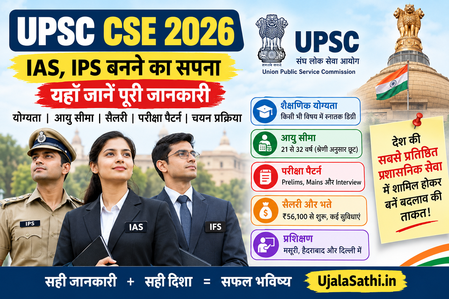 UPSC CSE 2026 IAS IPS योग्यता, उम्र सीमा, सैलरी और परीक्षा पैटर्न की जानकारी